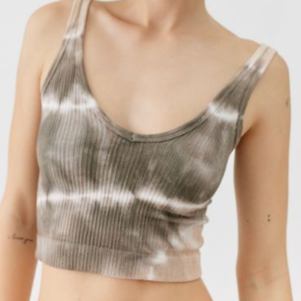 Tie Dye Stretch Crop Tank Top: S,L